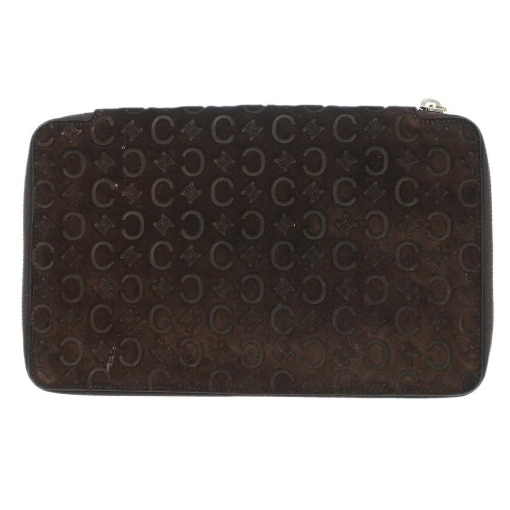 Celine Brown Suede Macadam Pouch Wallet